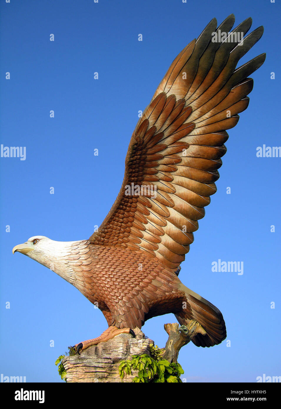 Big eagle statue, the symbol of Langkawi island, Malaysia Stock Photo