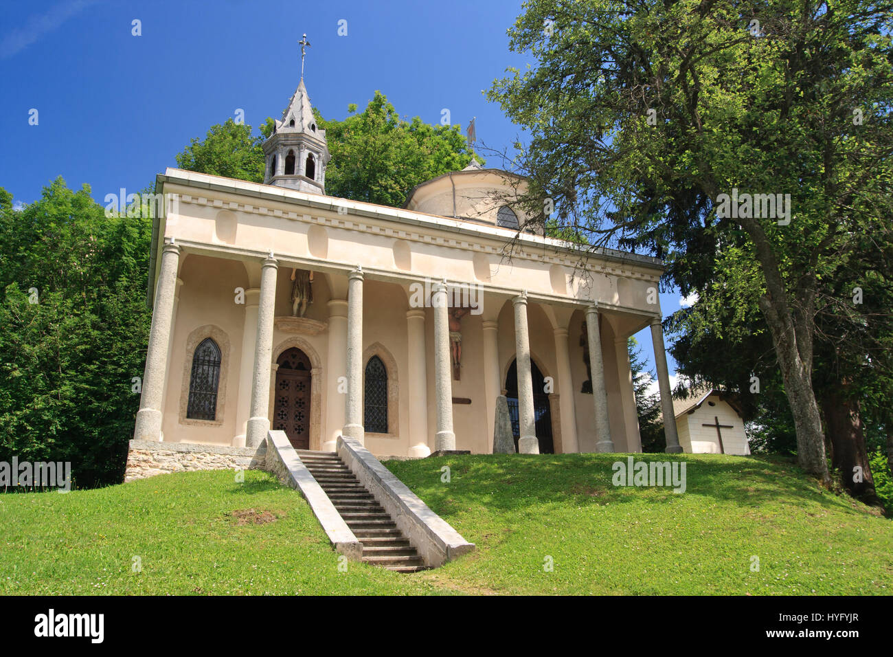 France, Haute-Savoie (74), Megève, Série de chapelles et d'oratoires du calvaire de Megève, construites par le curé de Megève, le révérend Ambroise Ma Stock Photo