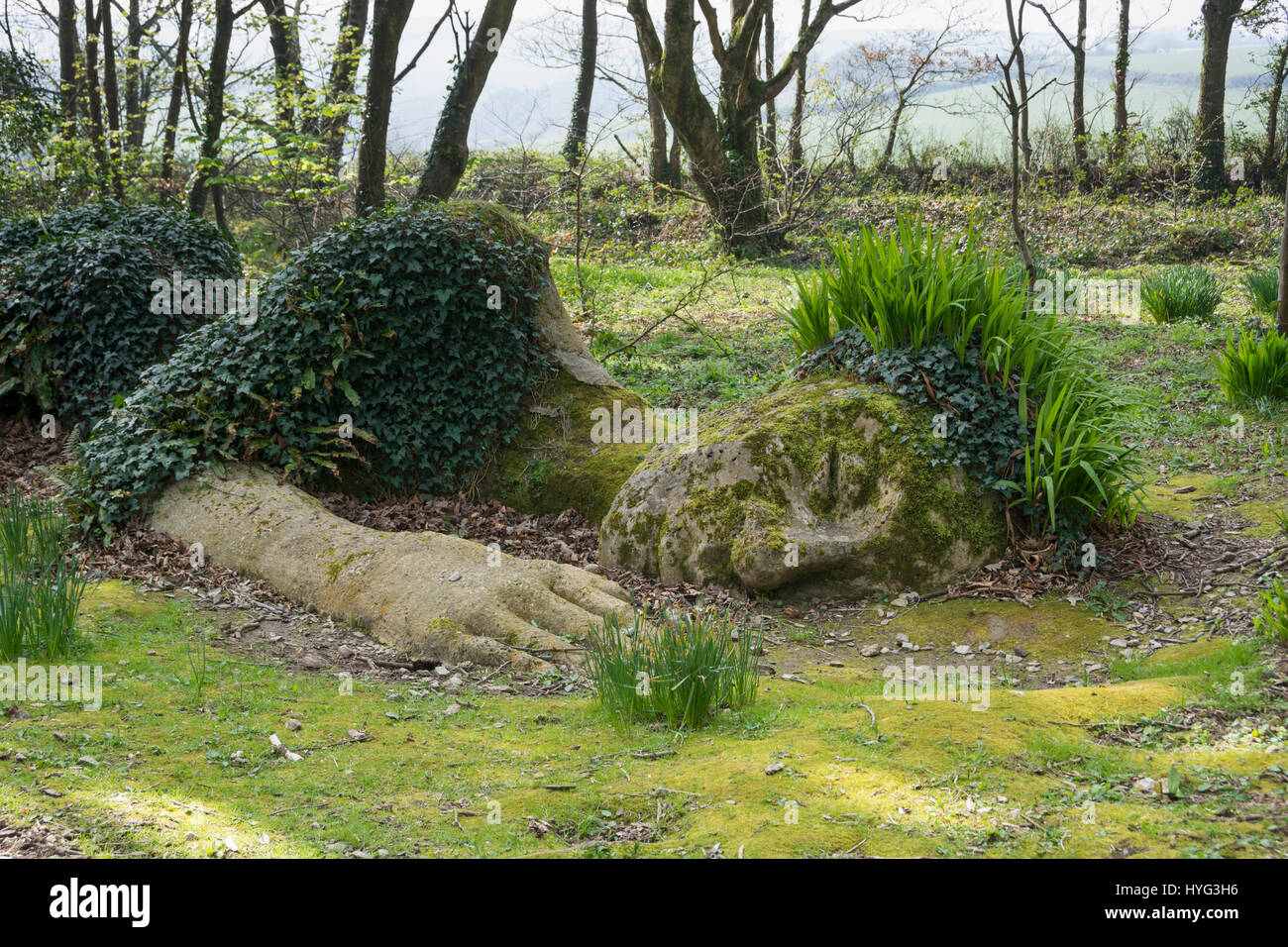 Mud Maid statue at the Lost Gardens of Heligan, Cornwall, UK Stock Photo