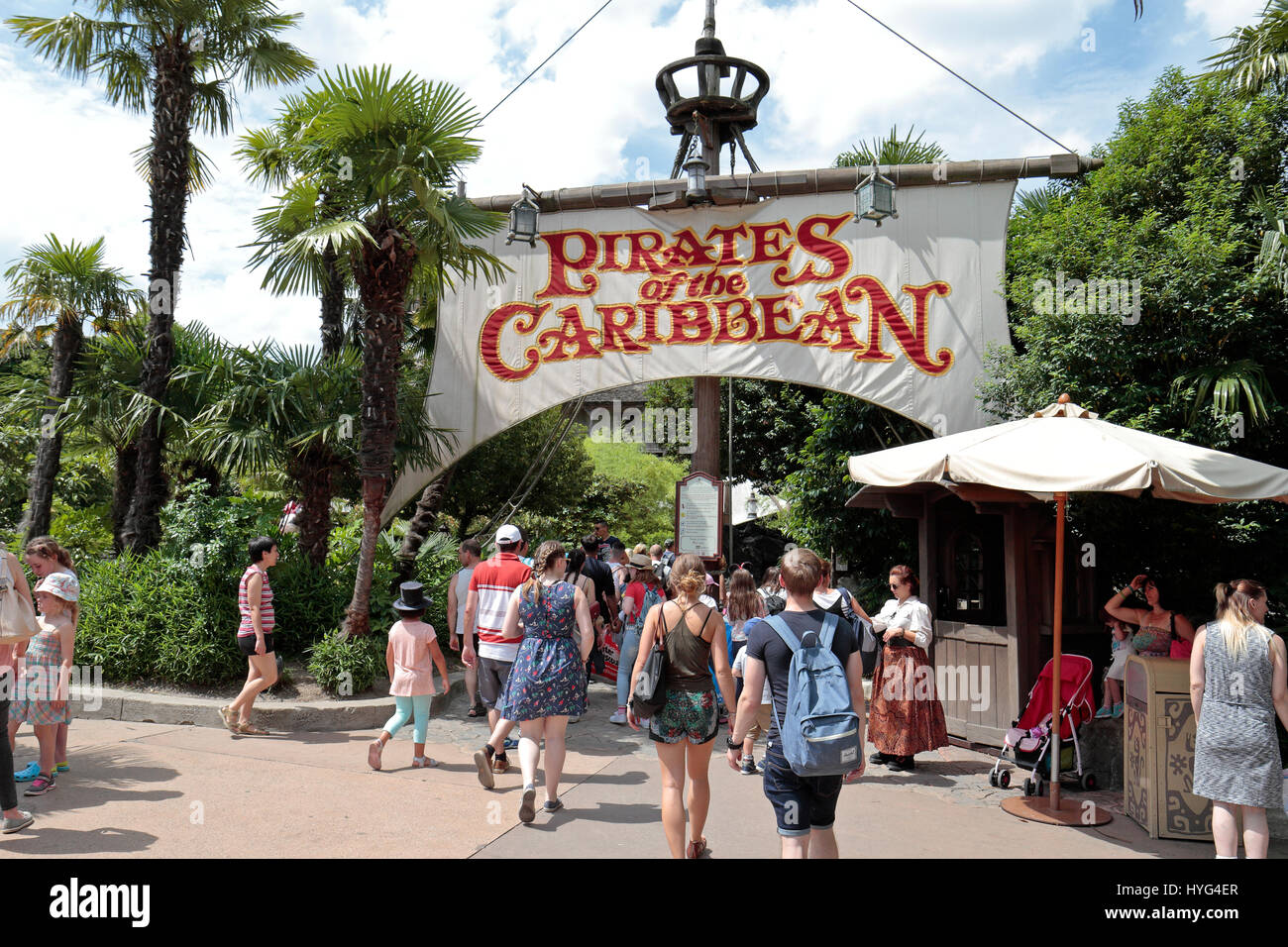 Entrance to the Pirates of the Caribbean ride in Disneyland Paris, Marne-la-Vallée, near Paris, France. Stock Photo