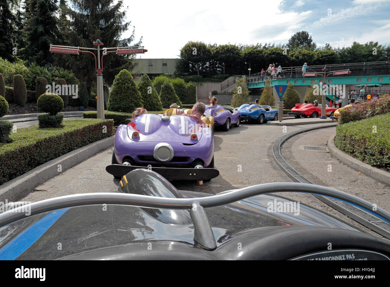 The Autopia ride in Disneyland Paris, France Stock Photo Alamy