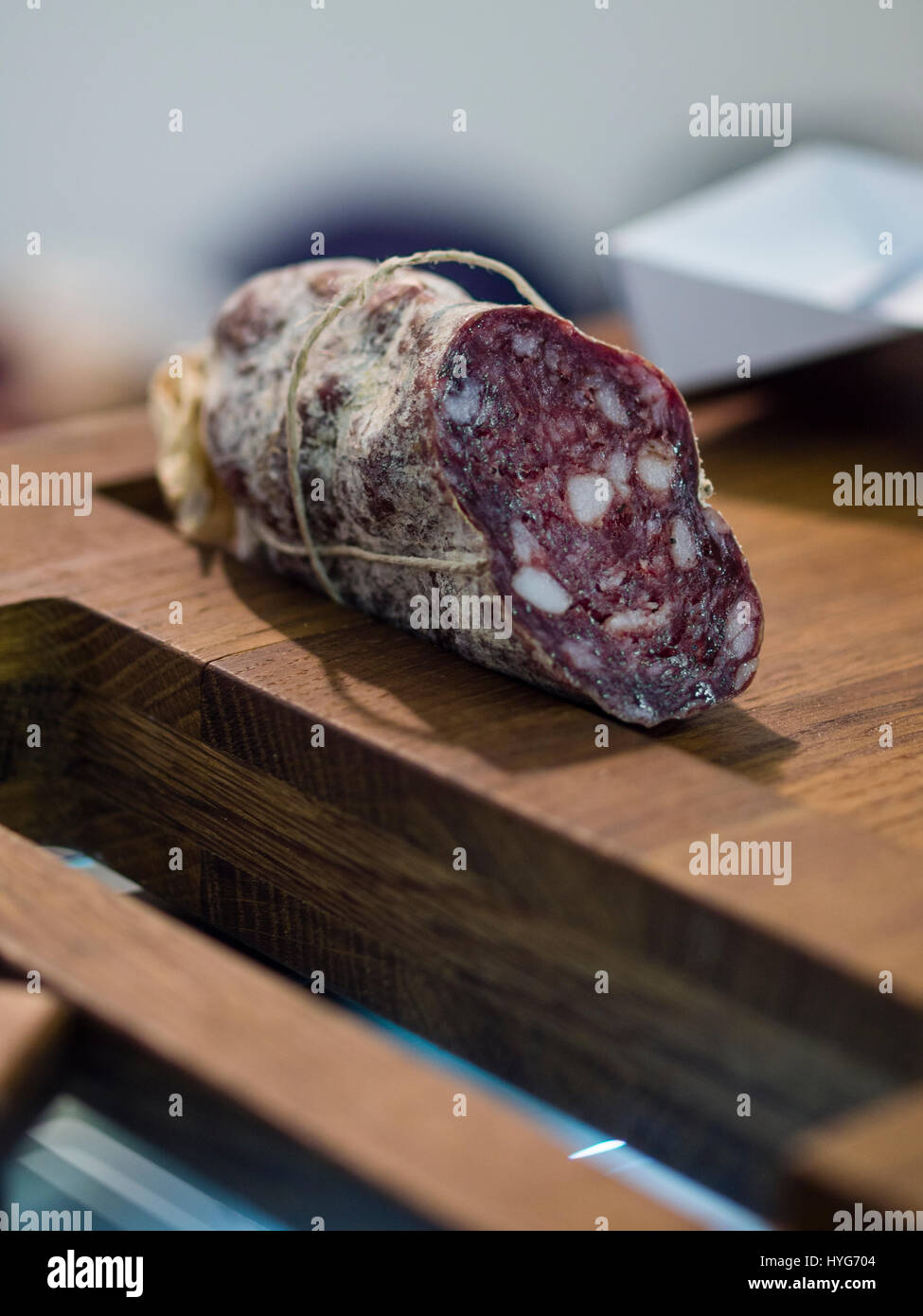 Salami, hm and culatello cold cuts at Salumi da re, prosciutto ham food