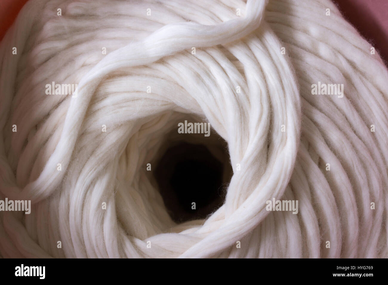 Cotton being processed to form yarn at a factory in Kampala, Uganda, owned by Fine Spinners Uganda Ltd. Stock Photo
