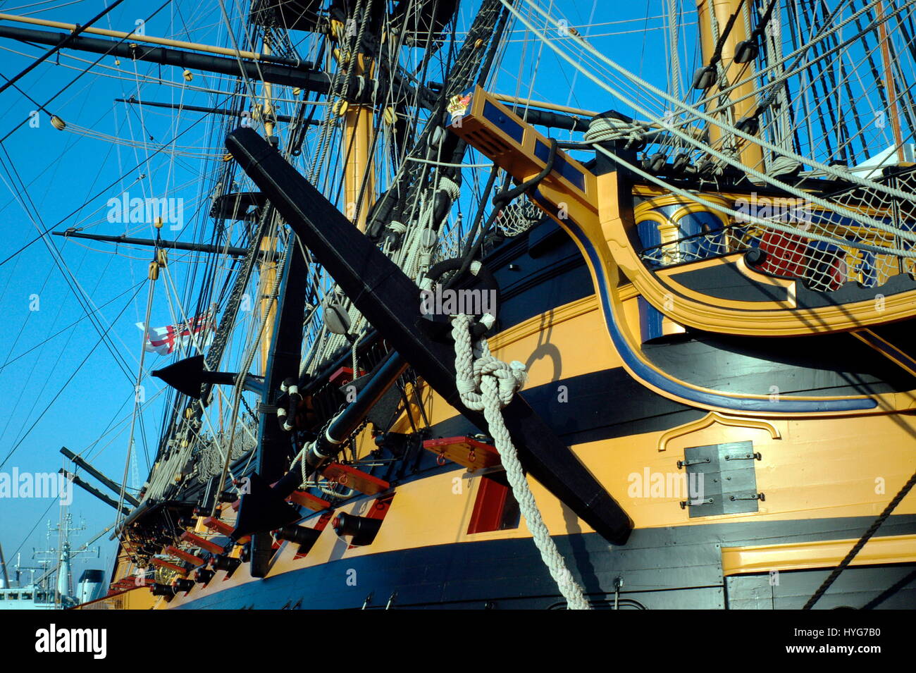 PORTSMOUTH,ENGLAND STARBOARD CATHEAD AND ANCHOR ON