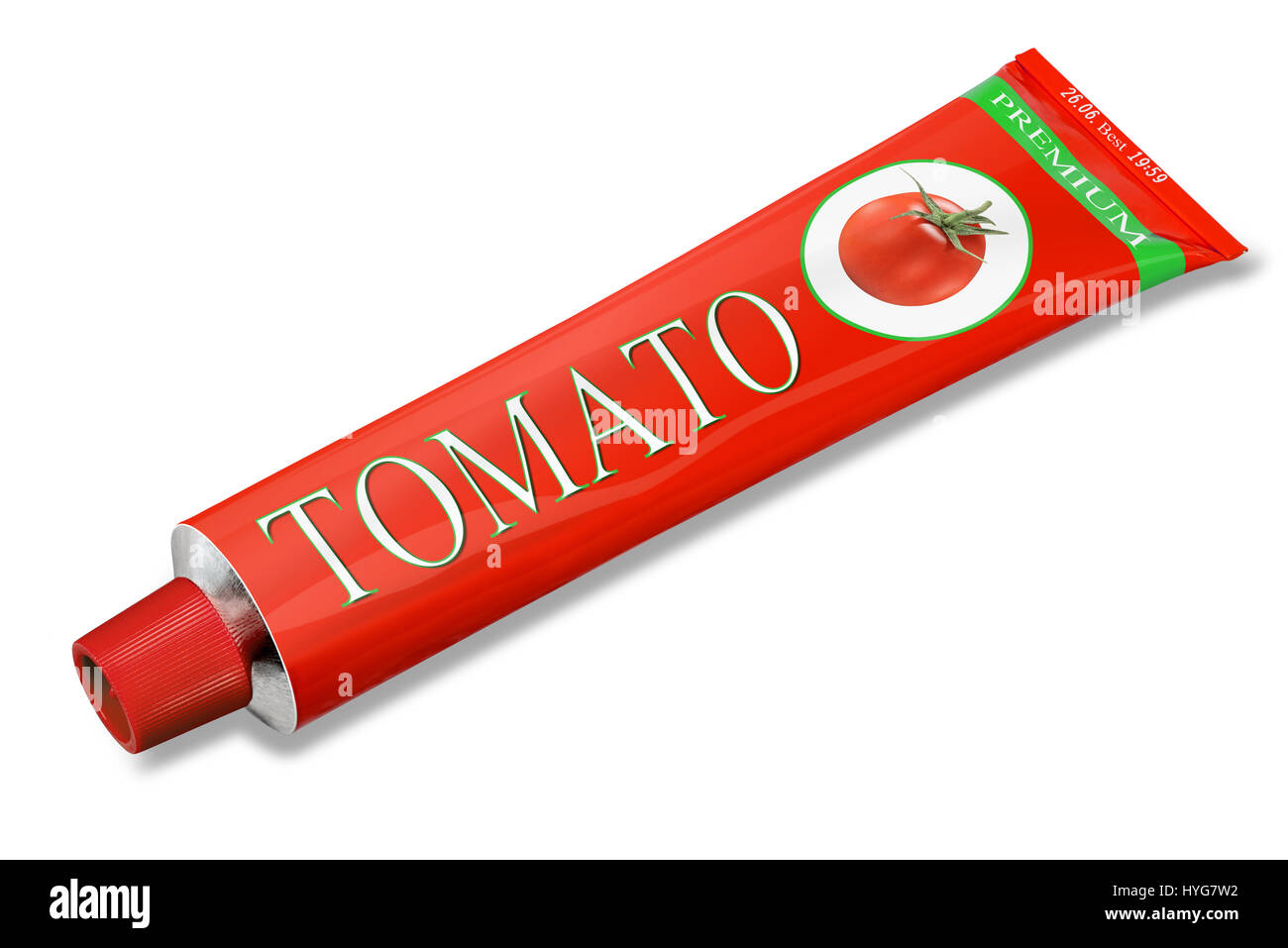 Fictive tomato puree paste tube Stock Photo