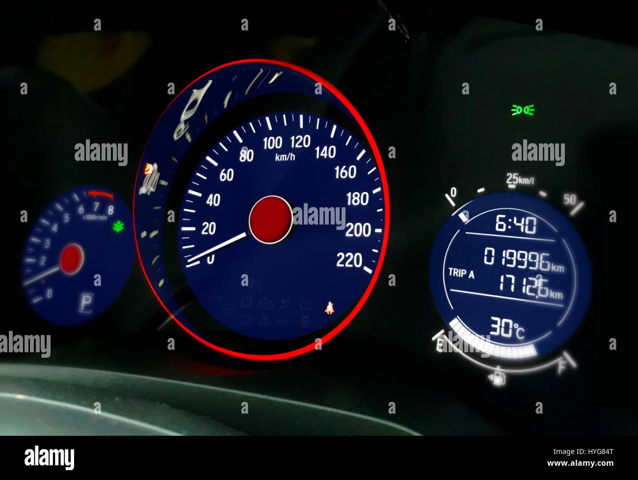 Car Dashboard Focus On Speedometer Control Panel Stock Photo Alamy