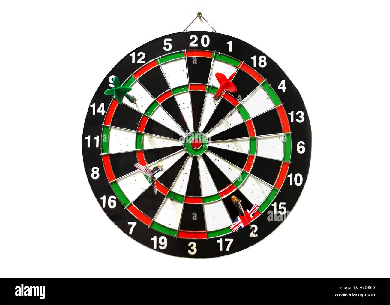 Dart game board over white Stock Photo Alamy
