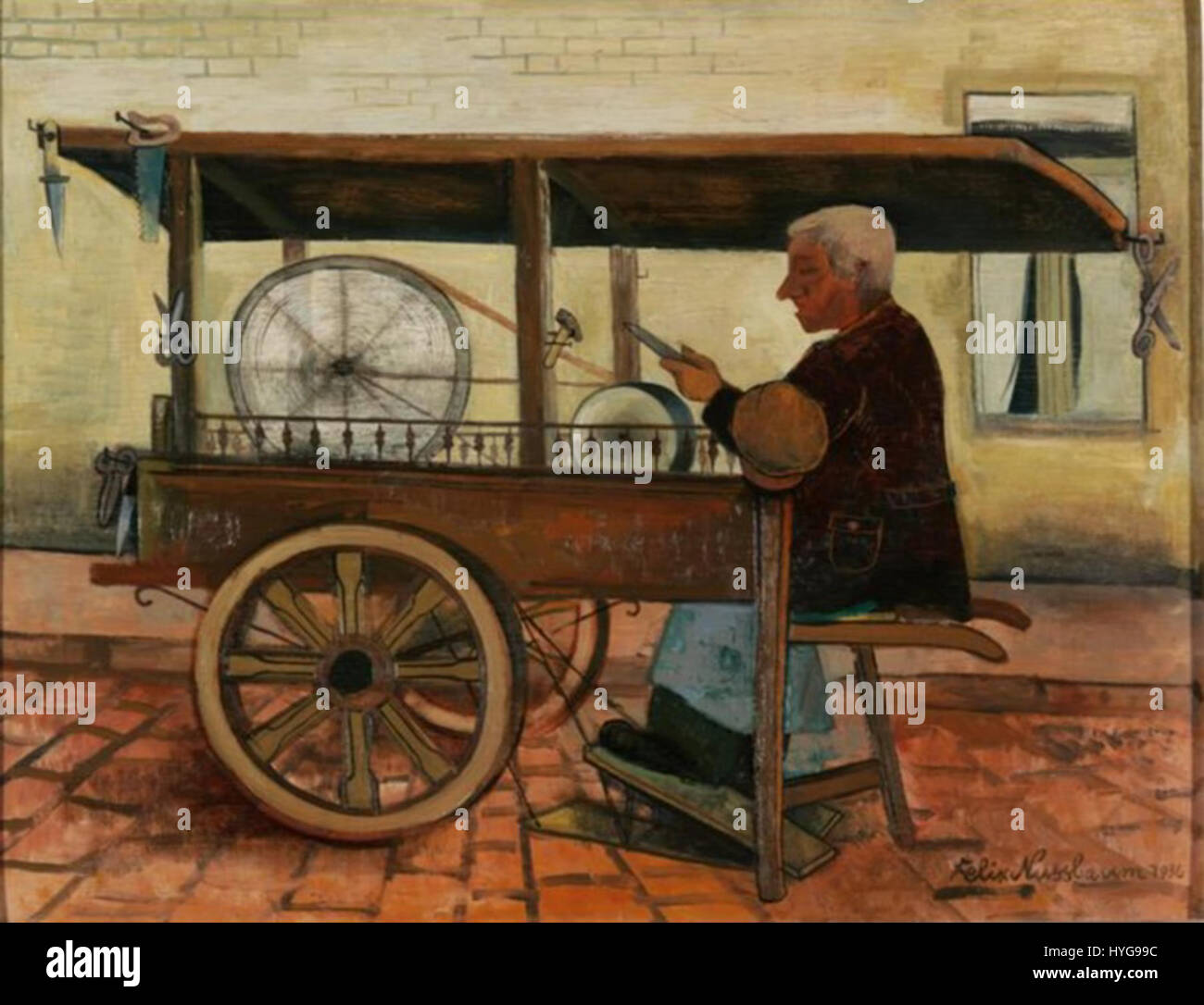 Scissors Grinder, 1936 Stock Photo Alamy