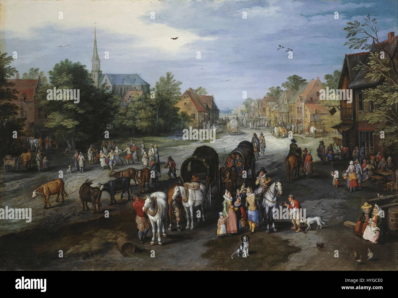 Jan Brueghel (I)   View of the Village of Schelle (Hermitage) Stock Photo