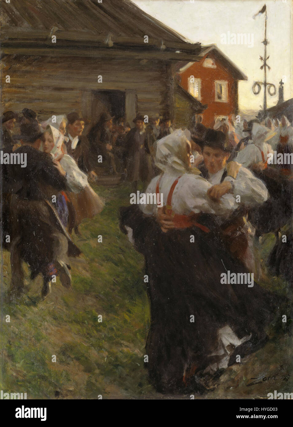 Midsommardans refers to the traditional Swedish celebration of Midsummer, marked by dancing, feasting, and various customs tied to the summer solstice. The event emphasizes community, nature, and celebrating the longest day of the year. Stock Photo