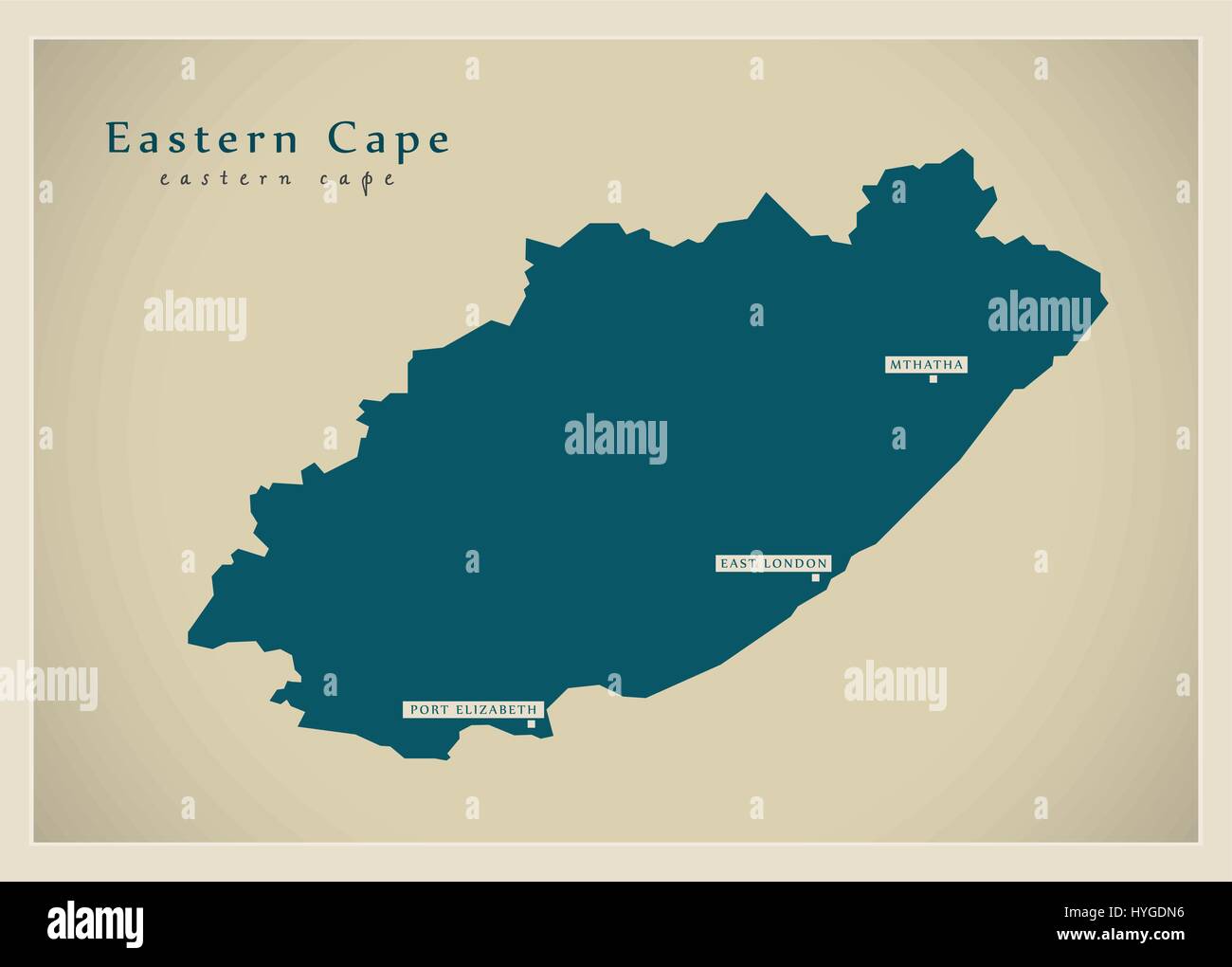 Modern Map - Eastern Cape ZA Stock Vector