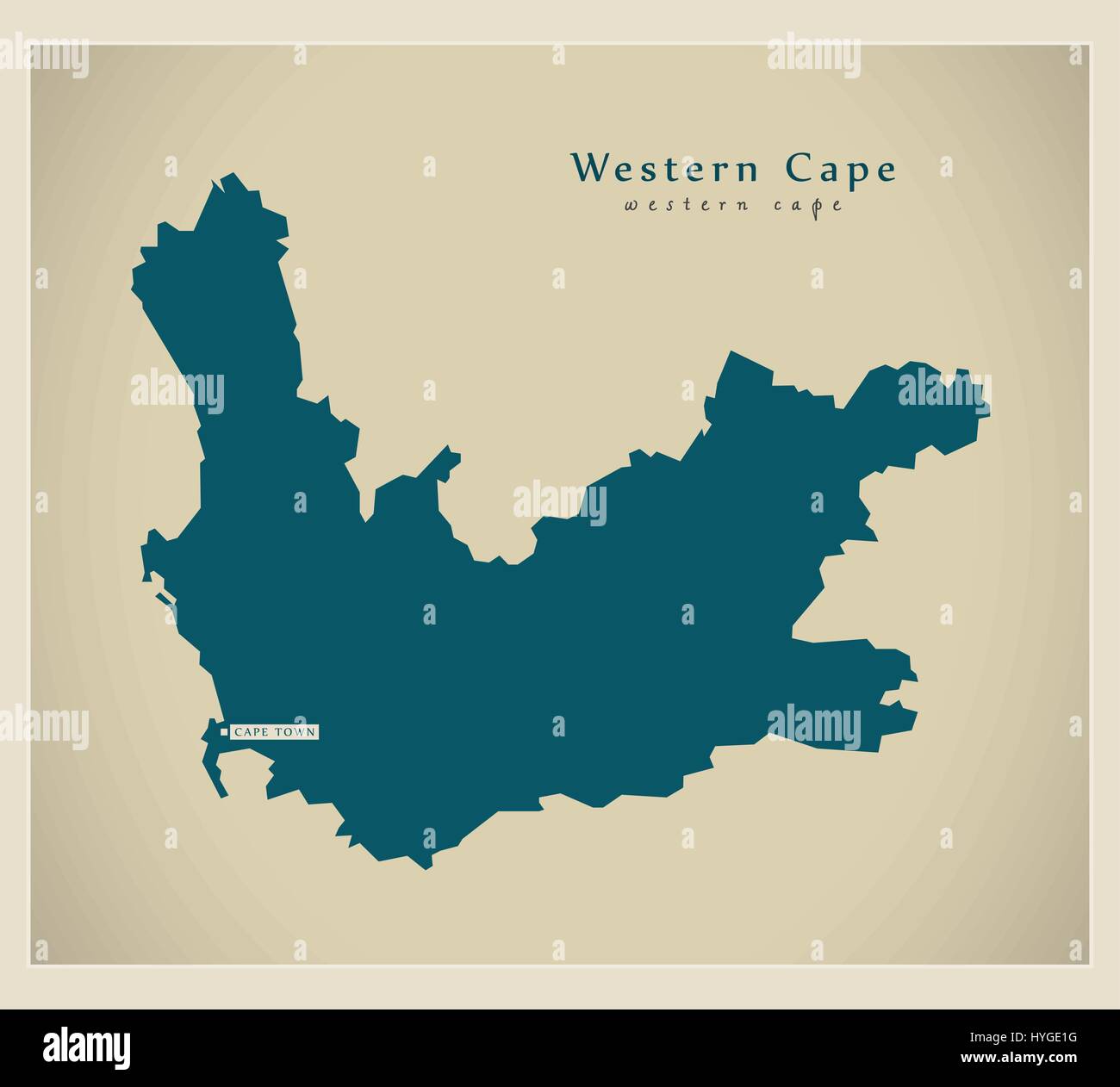 Modern Map - Western Cape ZA Stock Vector