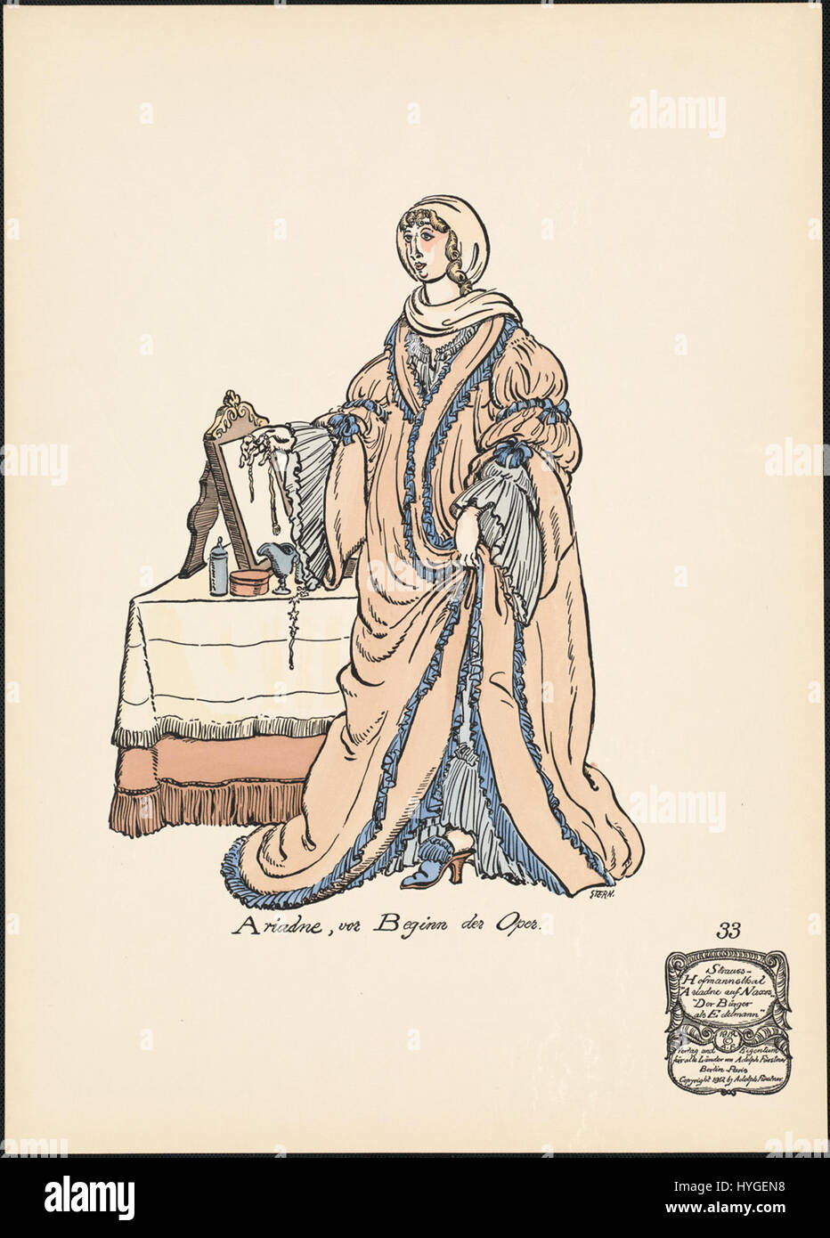 Ariadne vor Beginn der Oper (Boston Public Library) Stock Photo