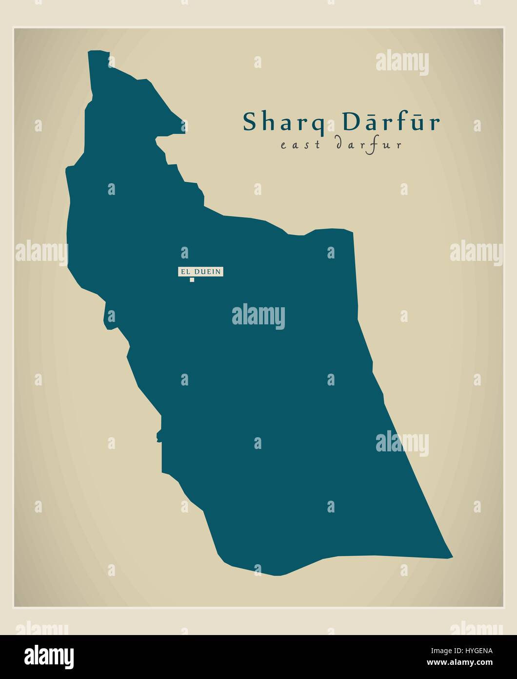 Modern Map - Sharq Darfur SD Stock Vector