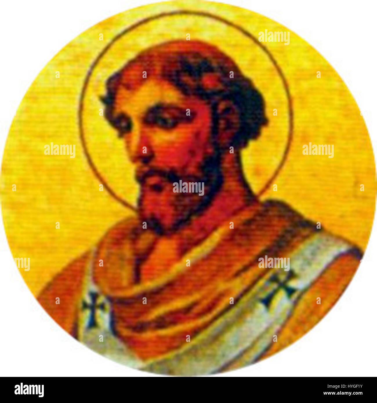 The painting '32 St. Miltiades' illustrates the life of Saint Miltiades