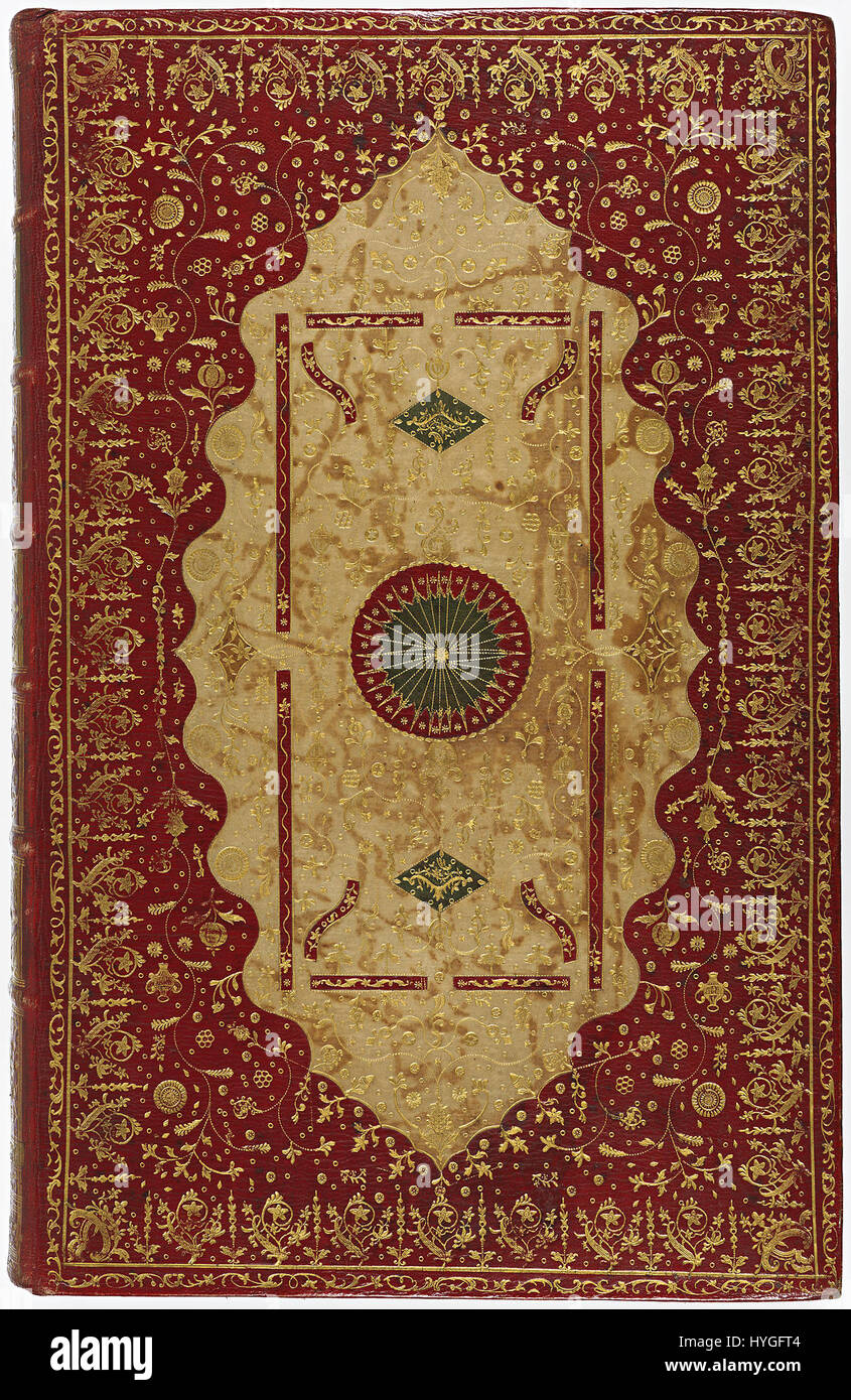 Band van rood marokijn en met opgelegd wit papier KONB12 163B9 Stock Photo