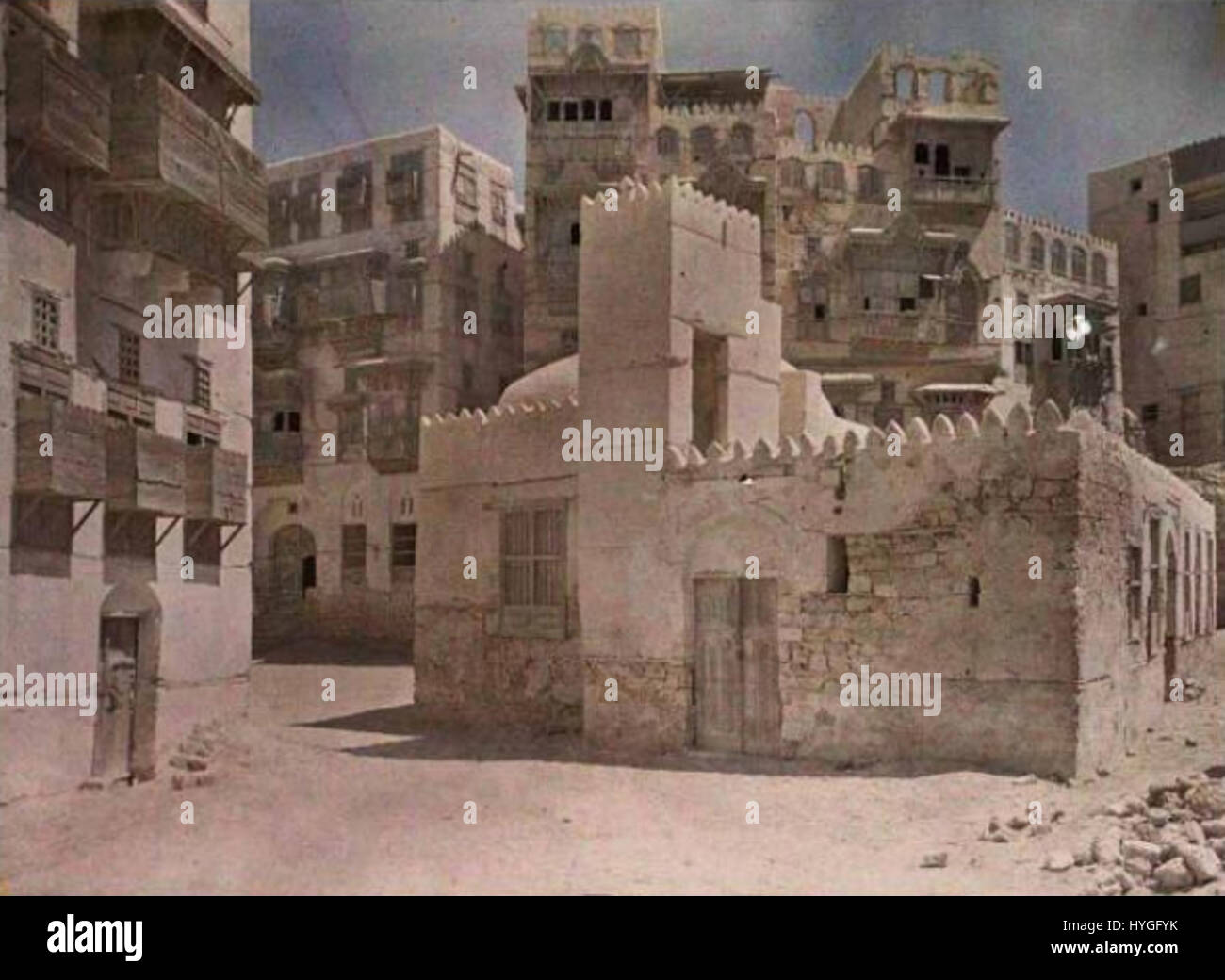 Small mosque and houses jeddah Stock Photo Alamy