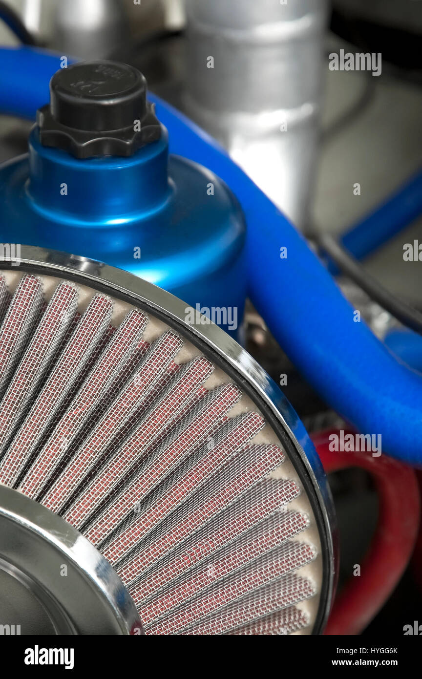 auto air filter closeup inside an engine bay Stock Photo - Alamy