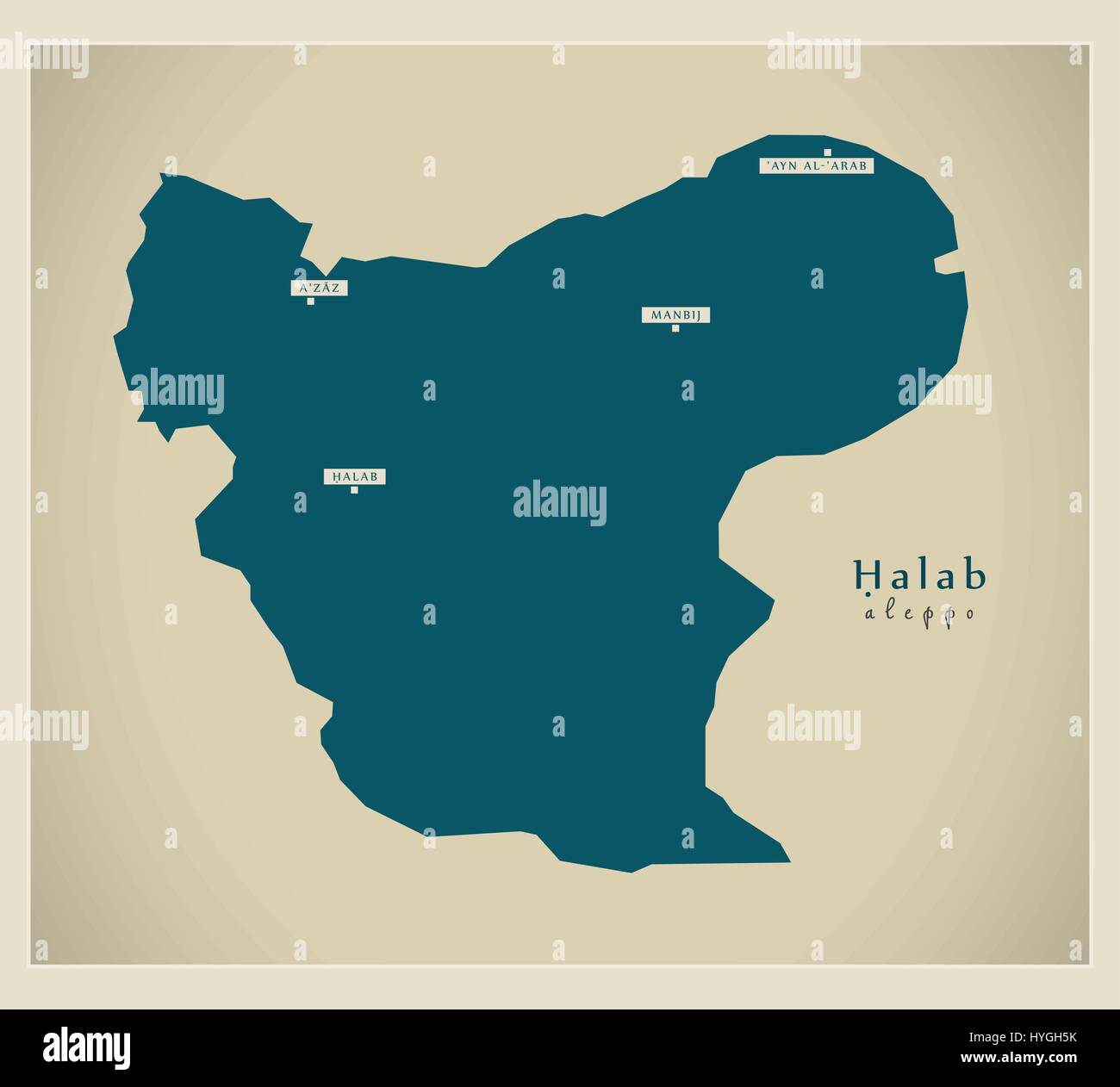 Modern Map - Halab SY Stock Vector