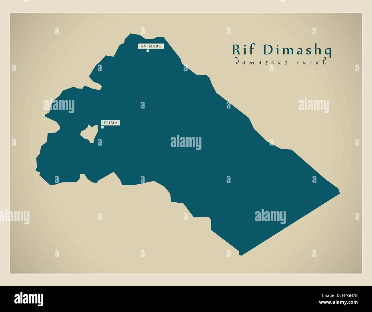 Modern Map - Rif Dimashq SY Stock Vector