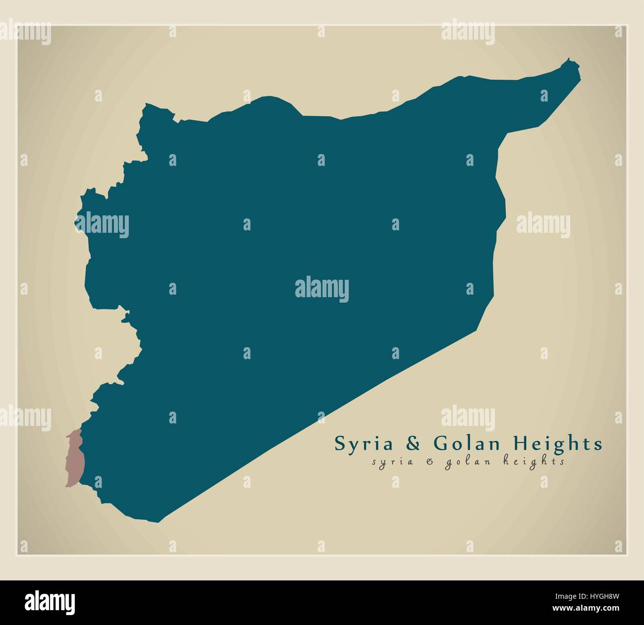 Modern Map - Syria with golan heights SY Stock Vector