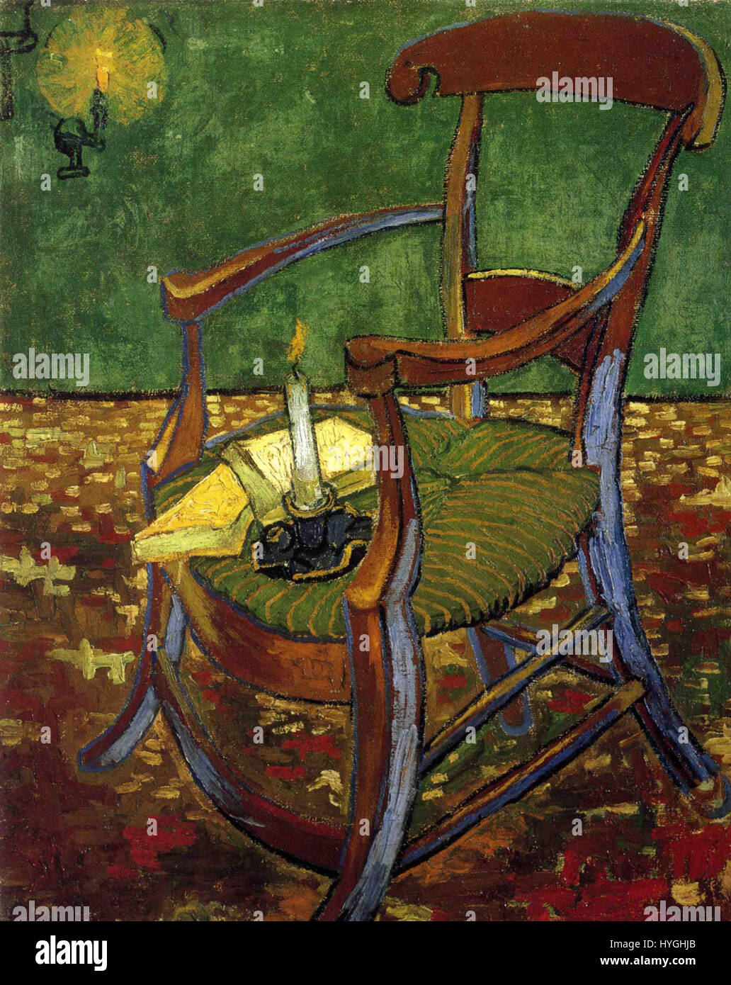This painting, attributed to Vincent van Gogh, showcases his signature brushstrokes and emotional depth. Van Gogh's works often depicted intense personal and emotional responses to the world around him. Stock Photo