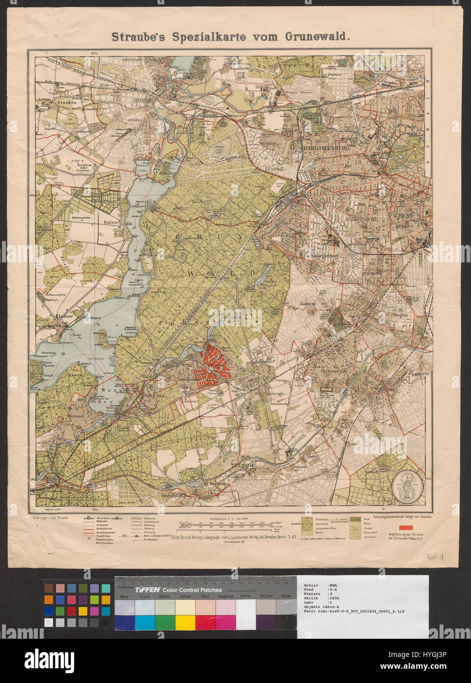 Straube's 1911 map of Grunewald offers a detailed geographic ...
