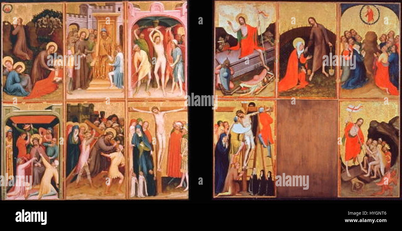 The 'Retable de la passion' from 1574 is a religious altarpiece ...