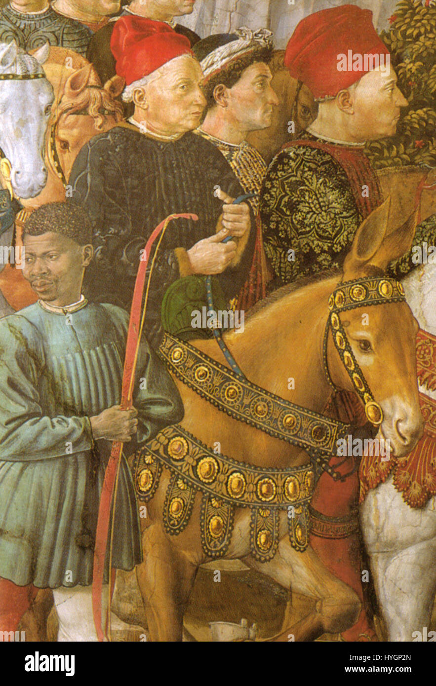Benozzo Gozzoli, cappella dei magi, Cosimo de' Medici and Carlo de' Medici Stock Photo