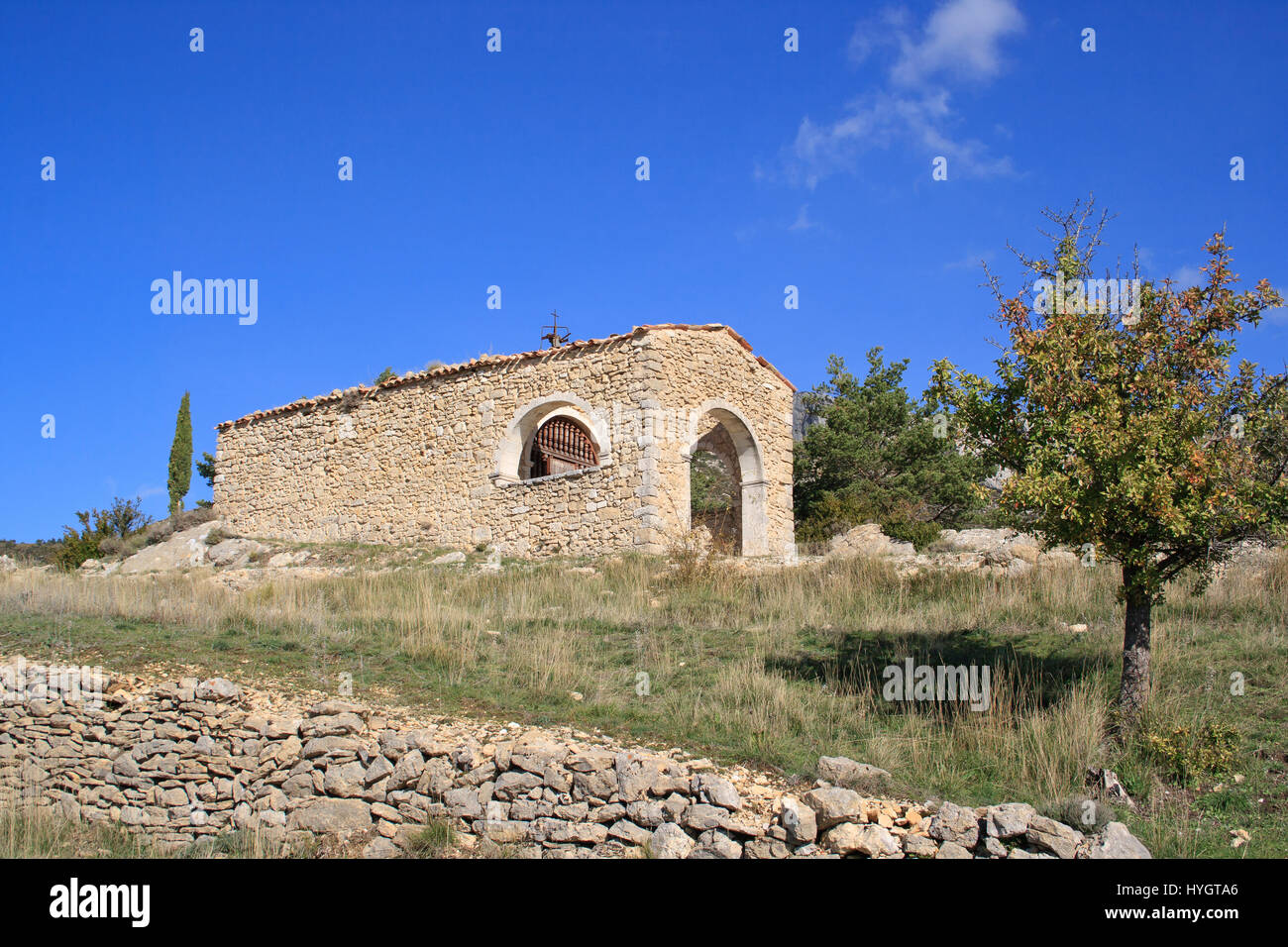 France, Var (83), Bargème, la chapelle Notre Dame des Sept Douleurs fut