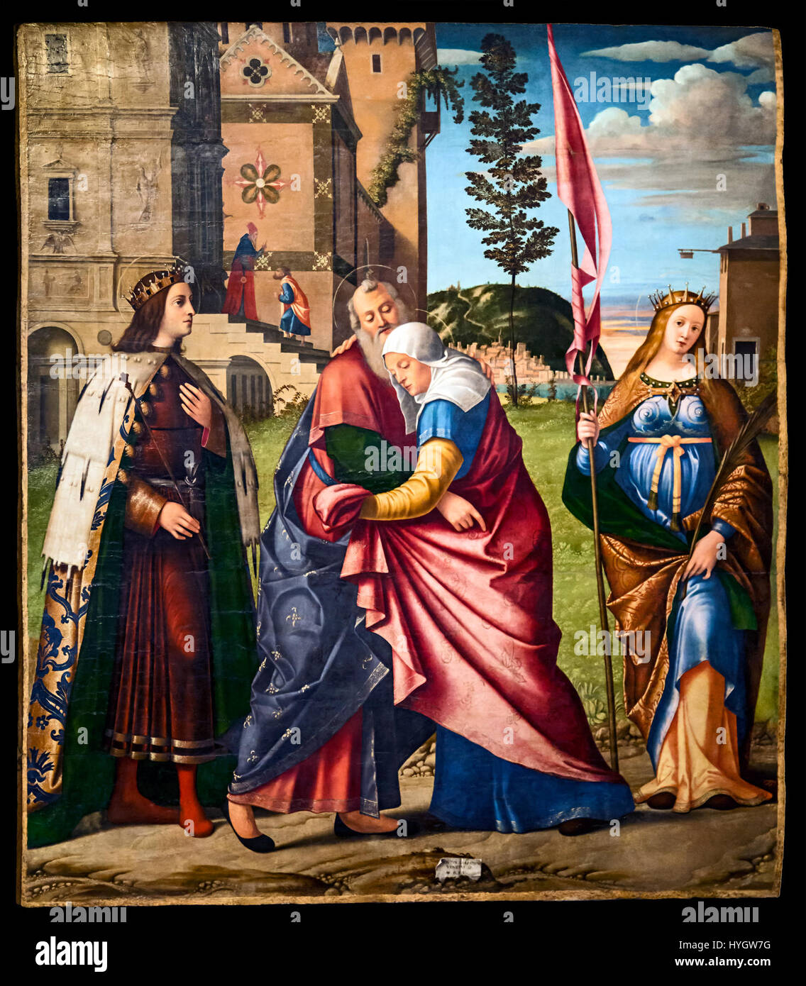 Accademia   Incontro di Gioacchino e Anna con san Luigi IX e santa Libera   Carpaccio Stock Photo