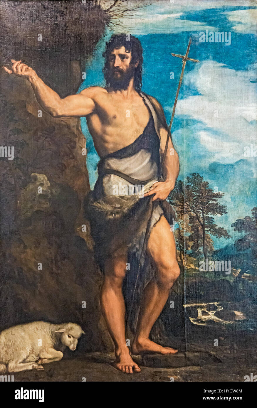 Accademia   St John the Baptist by Titian Cat314 Stock Photo