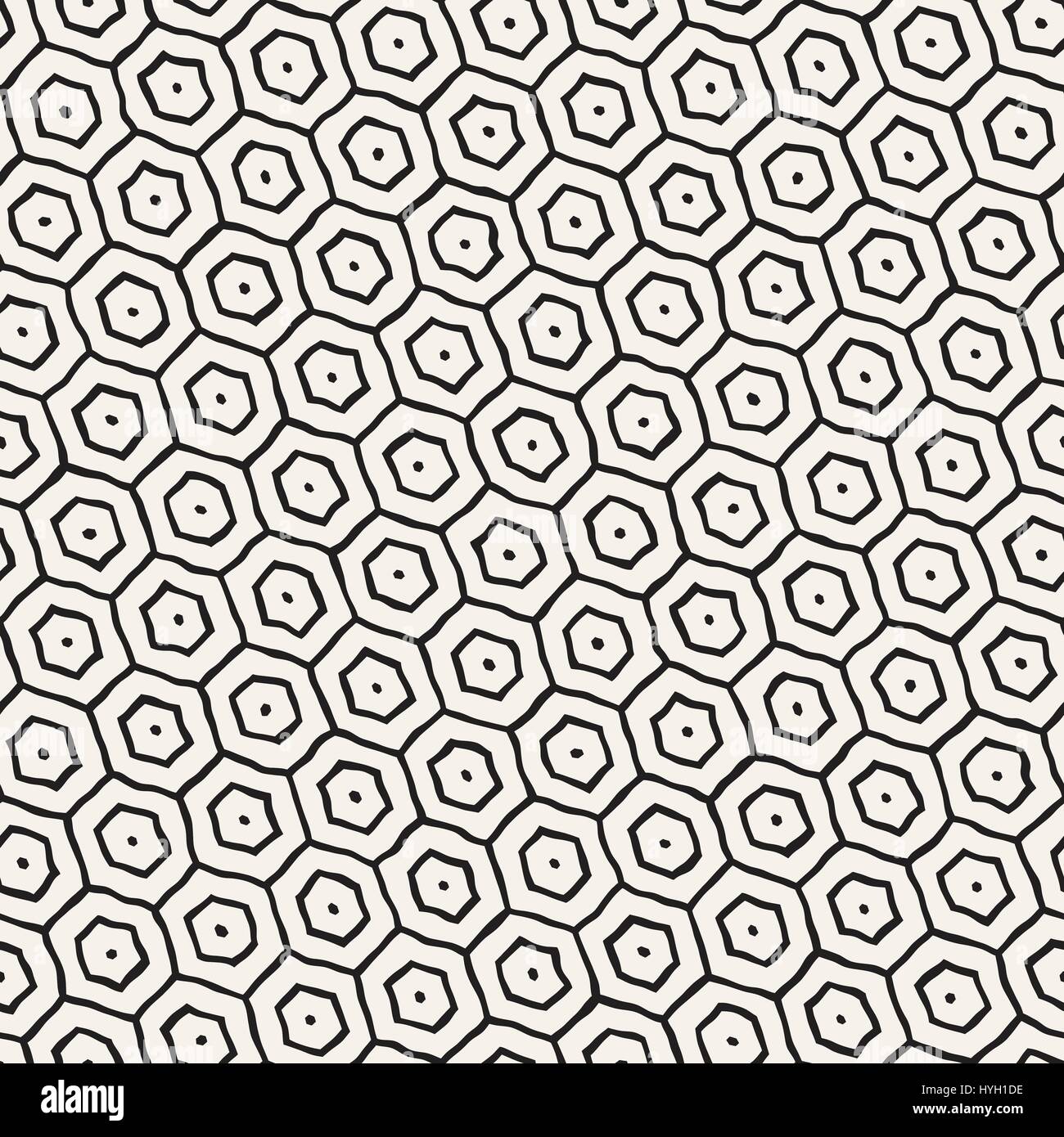 Seamless black and white pattern with hexagon lattice. Creative ...