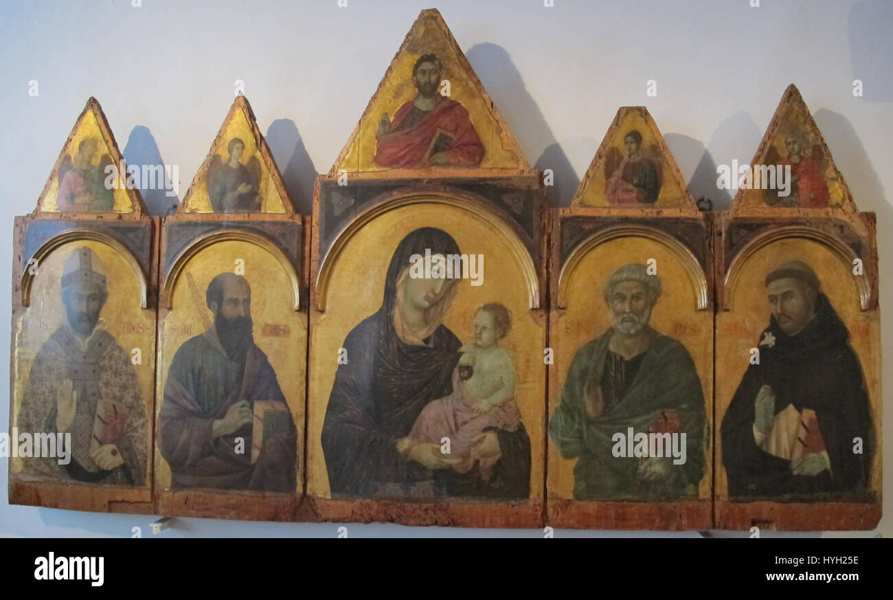 'Madonna col Bambino e Santi' by Duccio di Buoninsegna is a renowned ...