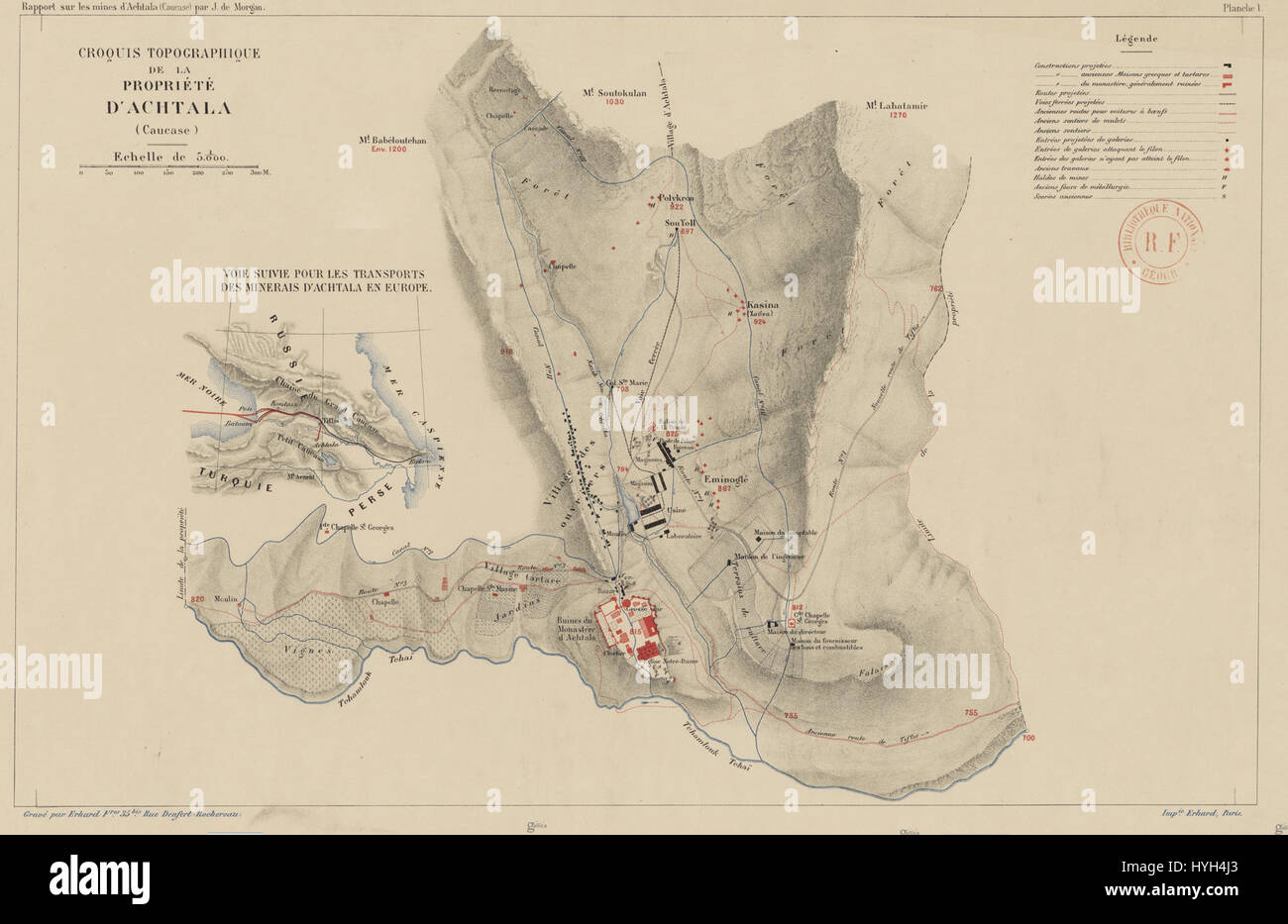 The 1886 map of Akhtala provides a historical view of the region ...