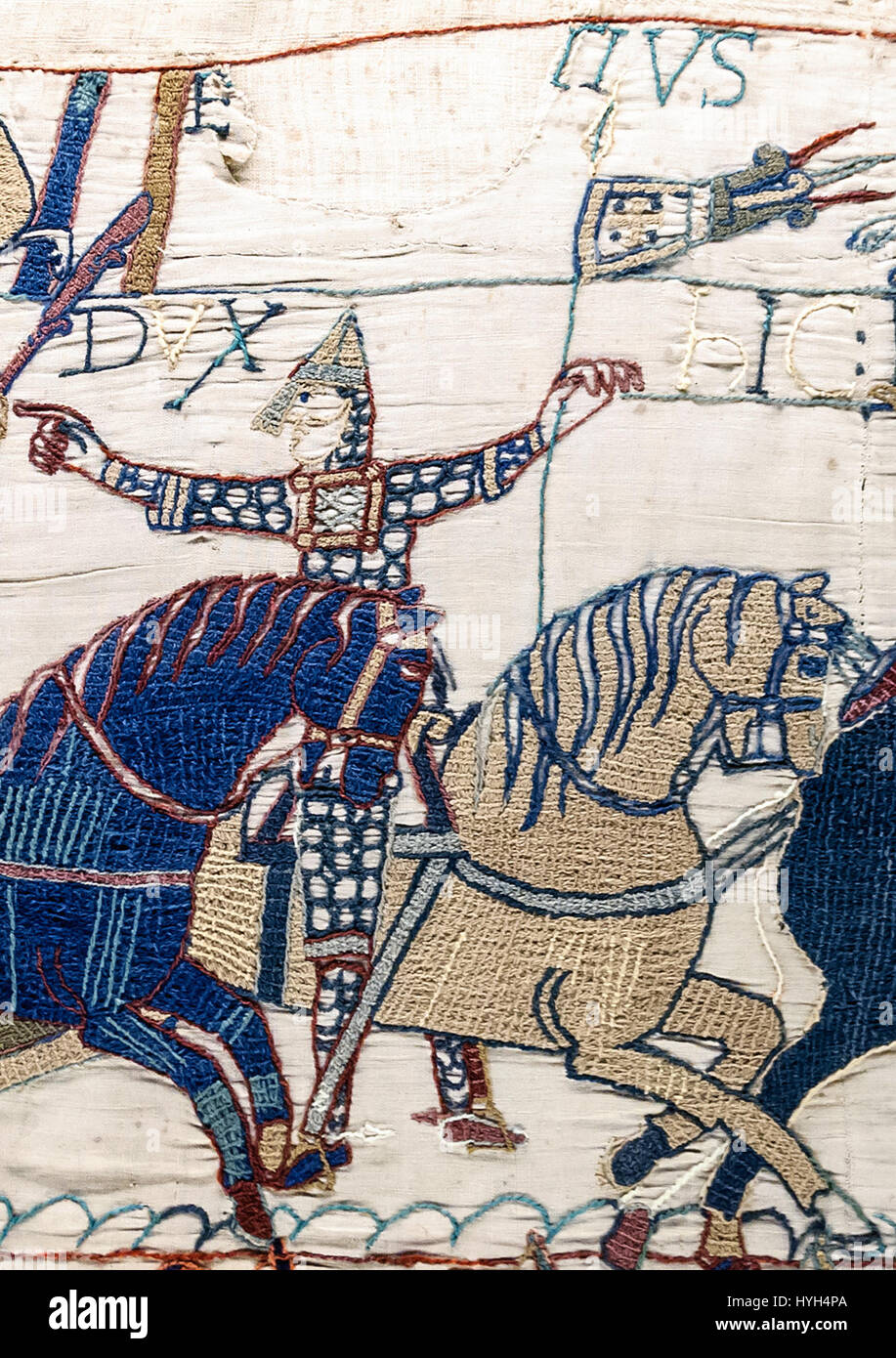 This scene from the Bayeux Tapestry, known as Scene 55, depicts the ...