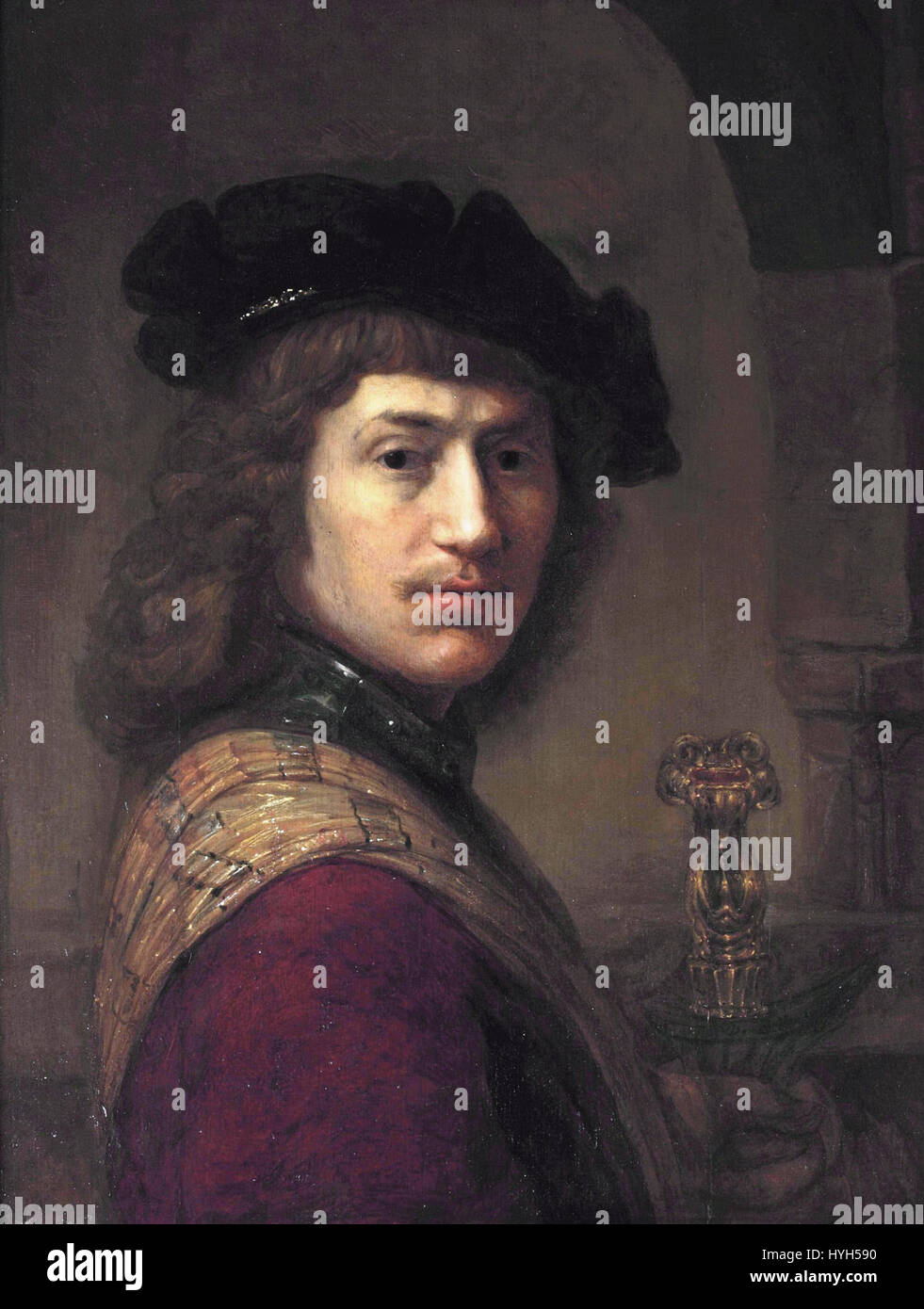 ‘Tronie’ by Leendert van Beijeren refers to a type of Dutch painting in which the artist captures a particular facial expression or characteristic, often focusing on portraiture with exaggerated features. Van Beijeren was known for his portrayal of everyday life in the Netherlands during the 17th century. Stock Photo