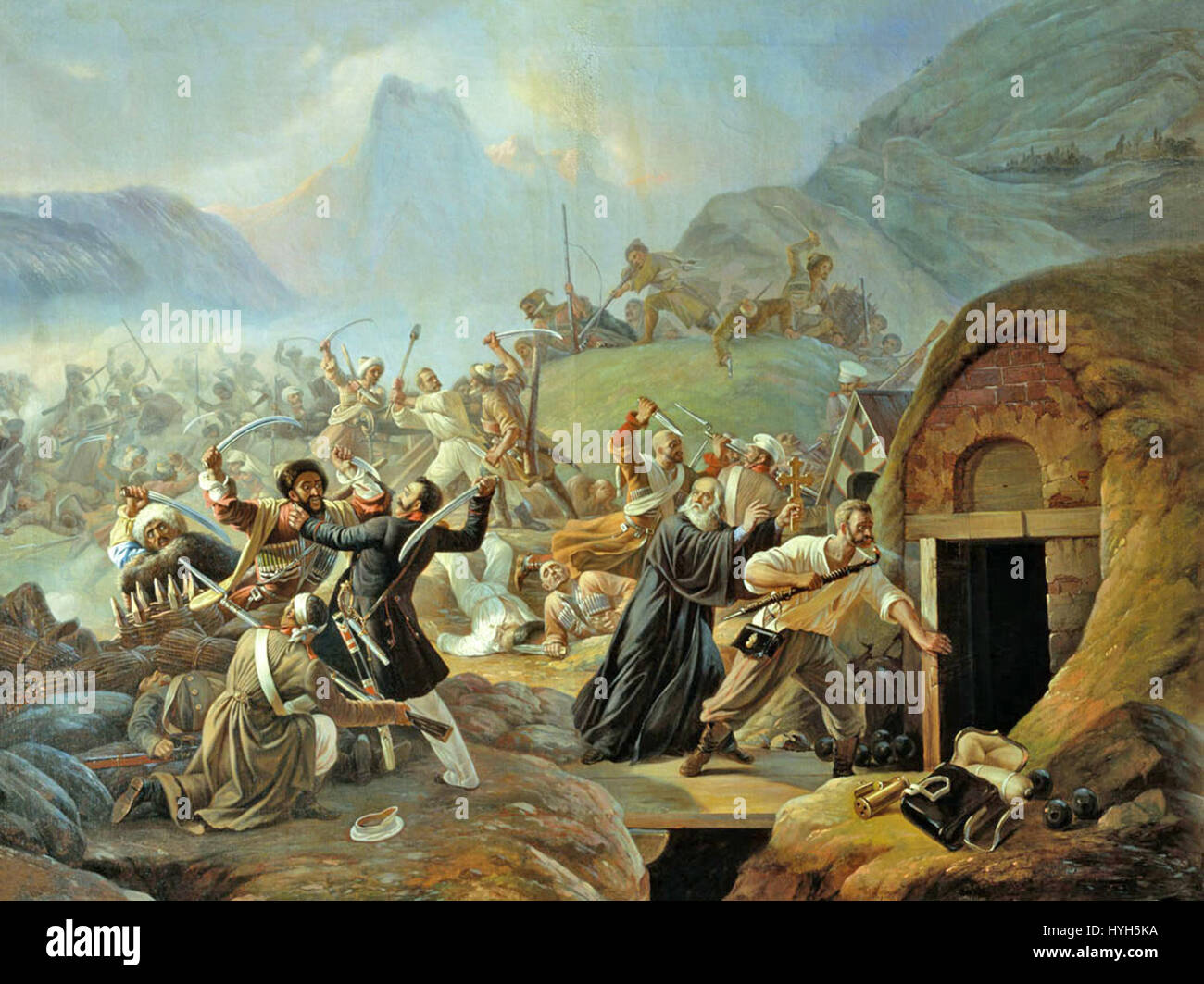 The 'Circassian Coast Battle' refers to a historical naval or land conflict on the Circassian coast, likely connected to the geopolitical struggles in the Black Sea region. The battle could be related to the resistance of Circassian peoples against foreign invasions, particularly from Russian forces in the 19th century. Stock Photo