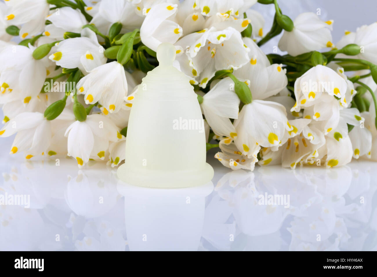 Silicone menstrual cup is ecofriendly, practical and inexpensive Stock