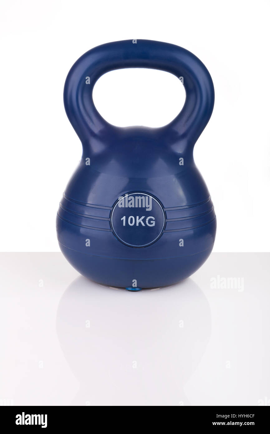10 kg kettlebell isolated on white background with reflection Stock ...