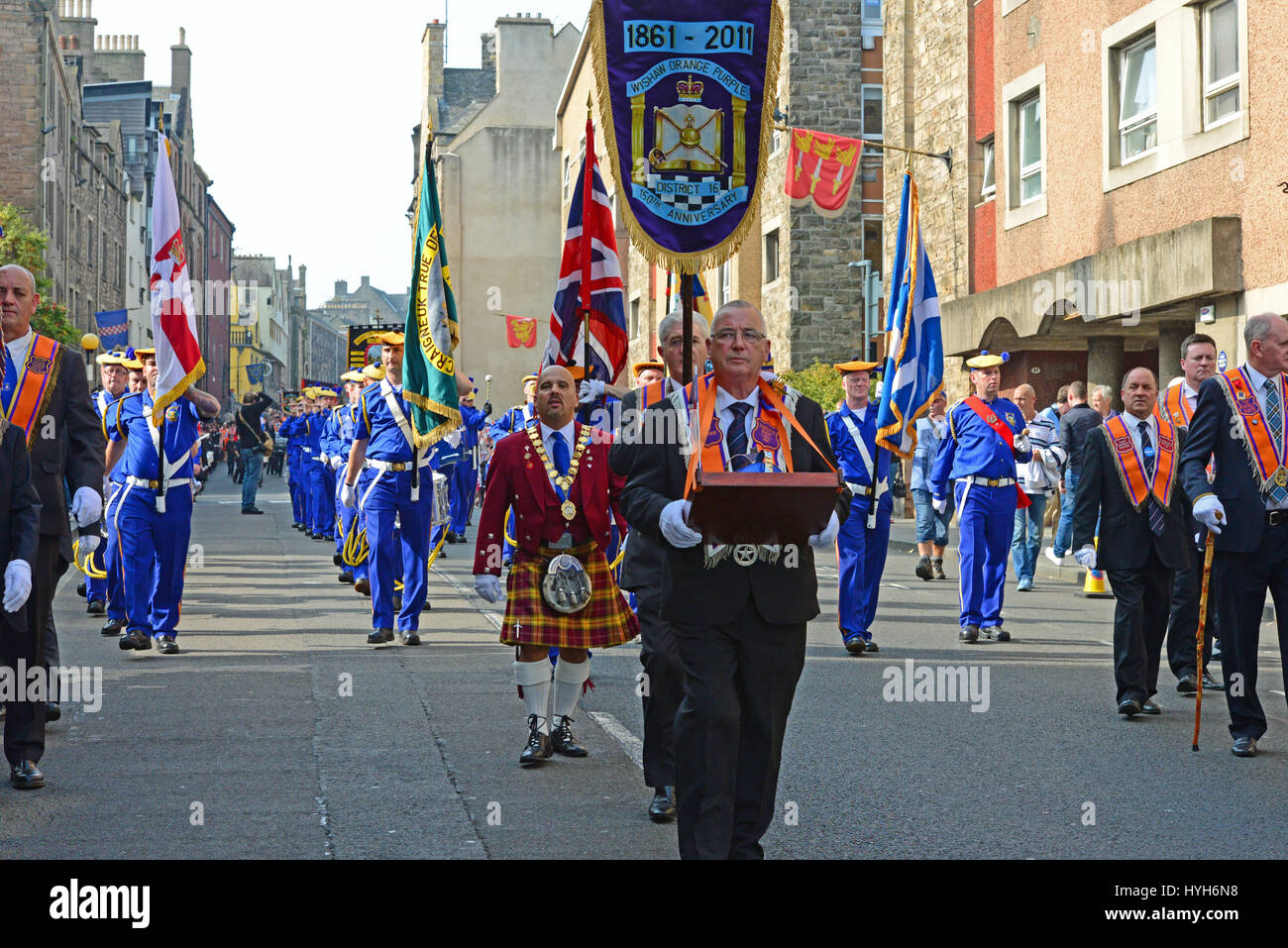 An Orange Order parade in Edinburgh in support of the union, a few days