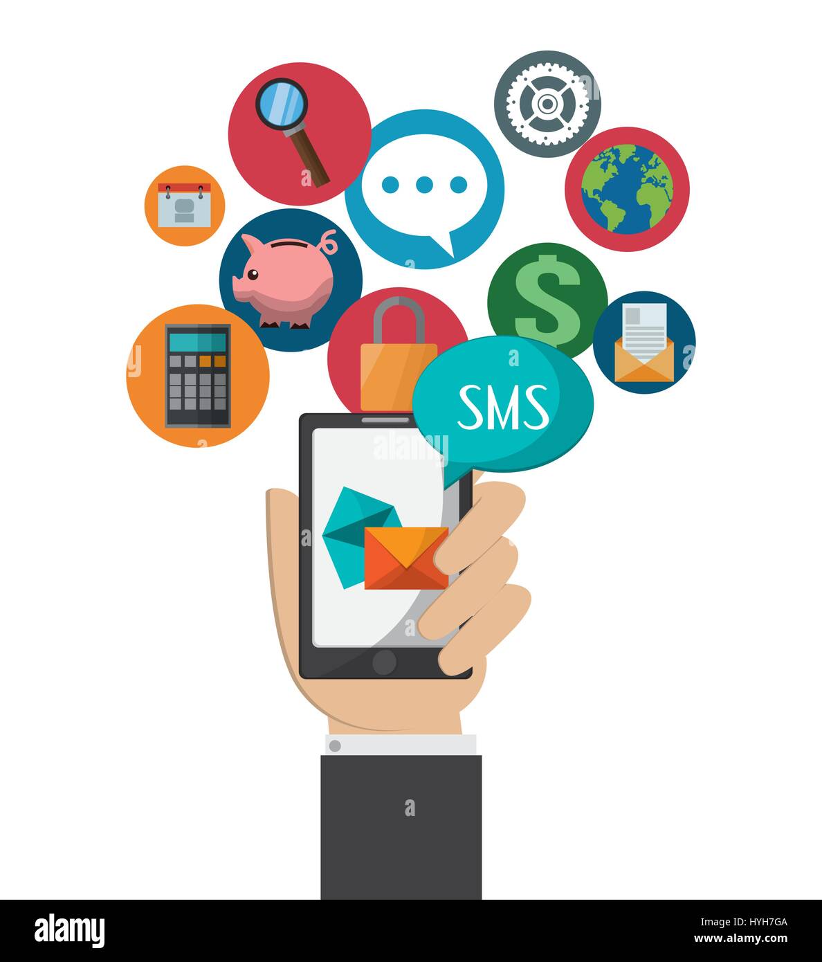 smartphone and icon set design Stock Vector Image & Art - Alamy