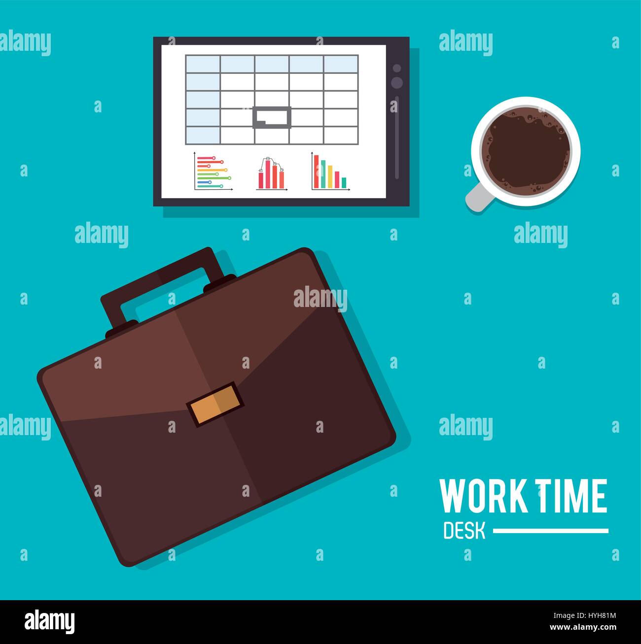 Work time design. Office icon. Colorful illustration Stock Vector Image ...