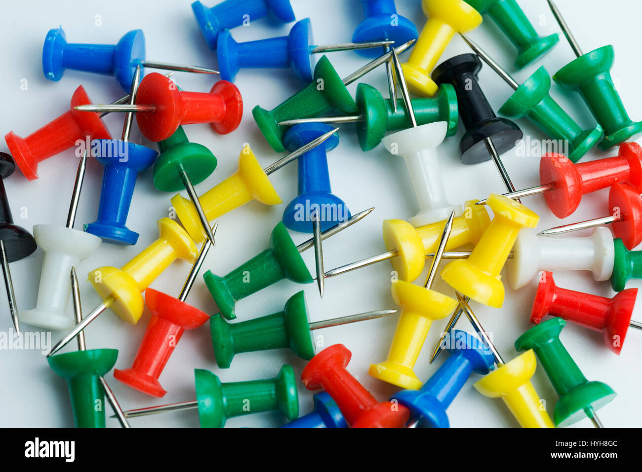 isolated on white, push pins, stationery Stock Photo Alamy