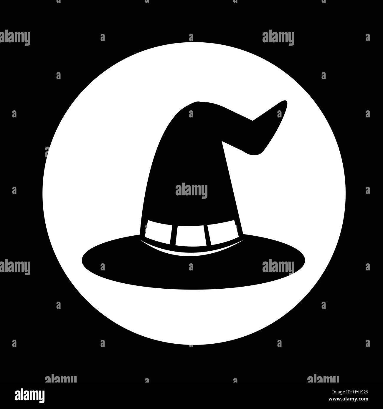 Witch hat and broom Black and White Stock Photos & Images - Alamy