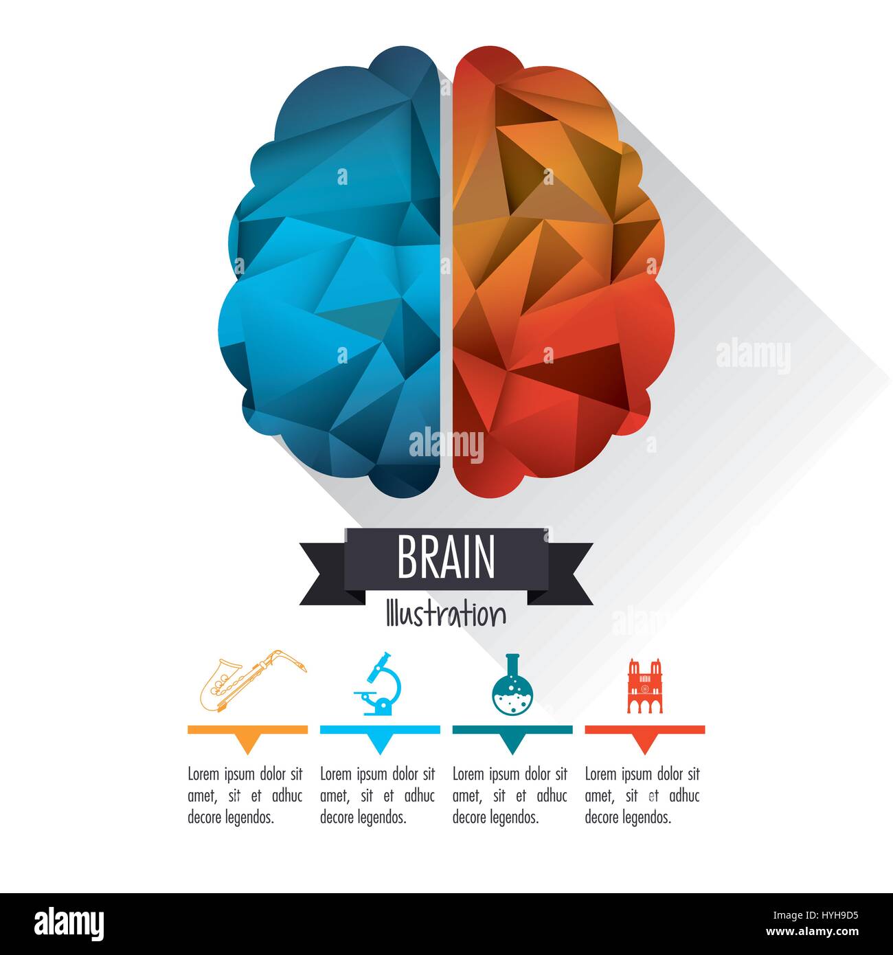 Brain design. Mind concept. White background , editable vector Stock ...