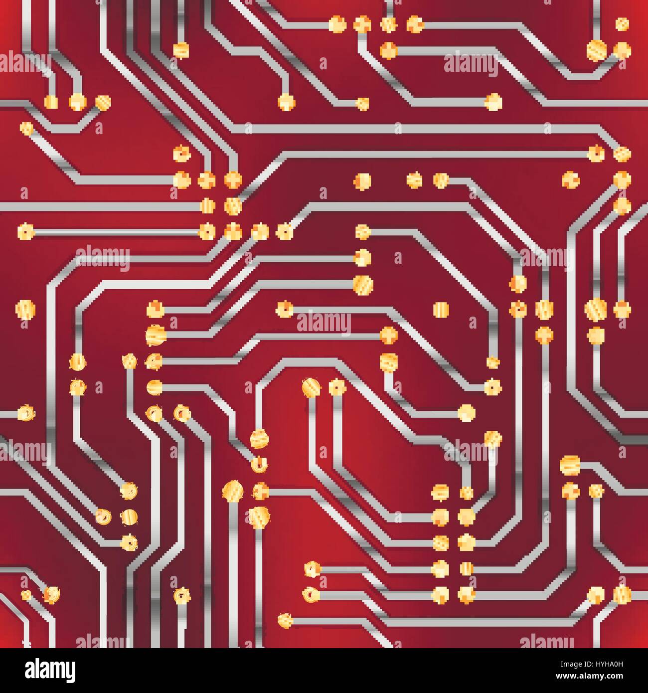 Red Computer Chip Pattern