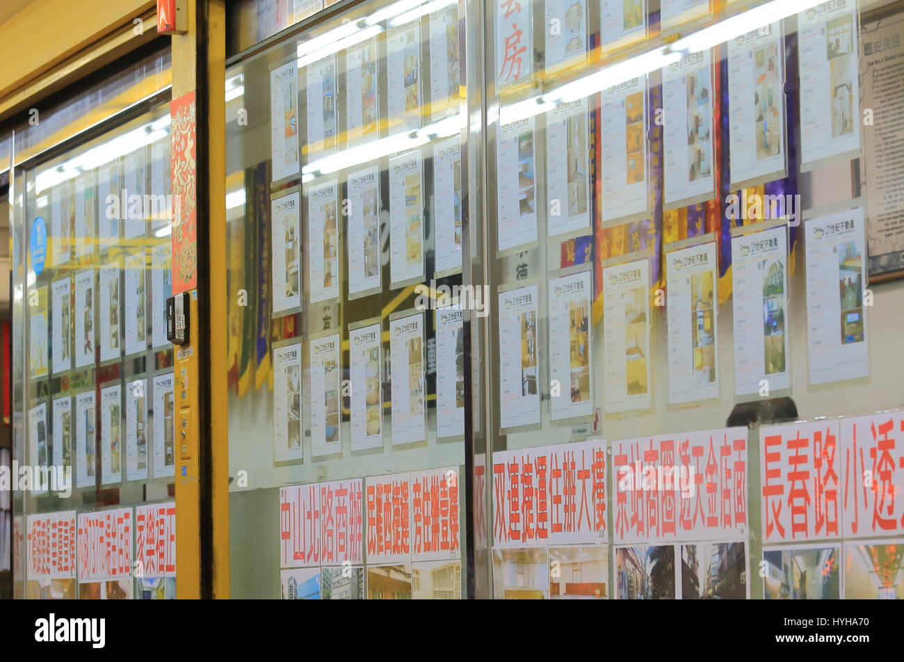 Real Estate agent display rental properties ads in Taipei Taiwan Stock