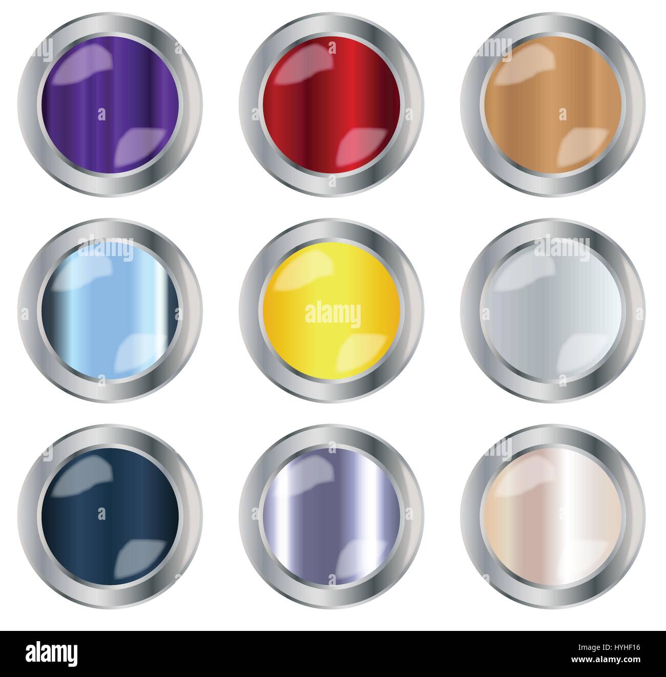 A round button collection over a white background Stock Vector Image ...