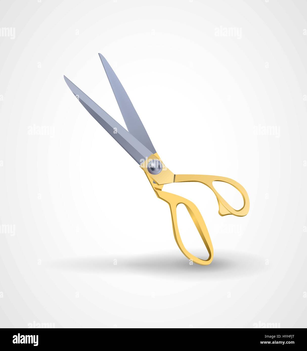 Download poster mock-up with golden scissors isolated on white background Stock Vector Art & Illustration ...